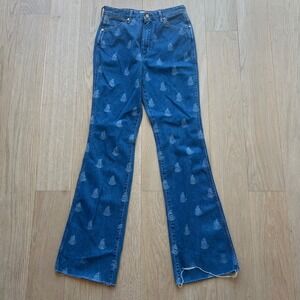 Wrangler Westward Bootcut Paisley Jeans 28x34 Blue High Rise Western Boho Hippie